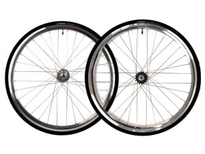 Zestaw kół torowych ostre koło srebrny Santafixie 30 mm  Czarne Opony