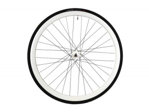 Koło Białe przód ostre koło torowe Santafixie 30 mm + Opona