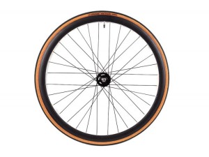 Koło Czarne przód ostre koło torowe Santafixie 30 mm + Opony  Czarno Beżowe 