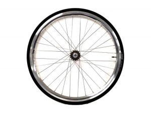 Koło Srebrne tył ostre koło torowe Santafixie 30 mm plus opona wolnobieg zębatka