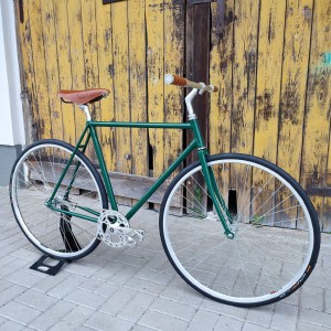 BALUMA Rower miejski Single speed Torpedo retro look  Butelkowa Zieleń 