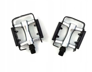 Pedały retro Aluminiowe 9/16 srebrne vintage