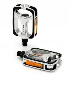 Pedały retro Aluminiowe kulkowe XLC Srebrne P2